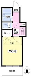 クロッカスTKT 1Kの間取図画像