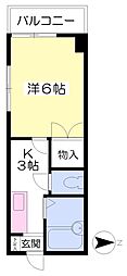 メゾン木屋町 1Kの間取図画像