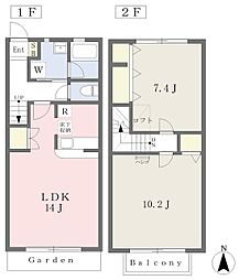カナディアンハイツ 2LDKの間取図画像