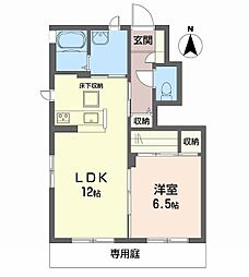 エタンリジェールA 1LDKの間取図画像