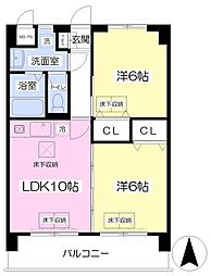 ルネス余戸 2LDKの間取図画像