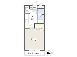 カーサフローラ1 1Kの間取図画像