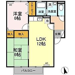 ヴェル・フレールA 2LDKの間取図画像