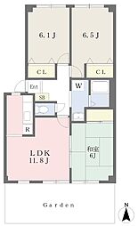 フォブール高橋 3LDKの間取図画像
