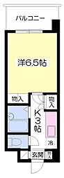 ベルメゾン伊予 1Kの間取図画像