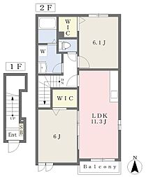 エテルノワイズB 2LDKの間取図画像