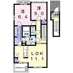ピュール・ソレイユ2 2LDKの間取図画像