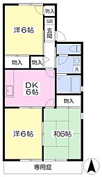 エンゼルハイムA 3DKの間取図画像