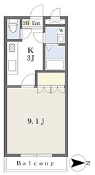 カーサフローラ1 1Kの間取図画像