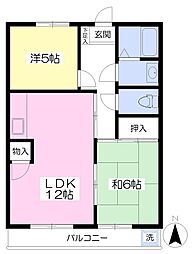 マ・メゾンTAKAOKA 2LDKの間取図画像