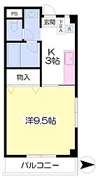 ビルド富久 1Kの間取図画像