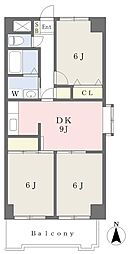 ファミール空港通 3LDKの間取図画像