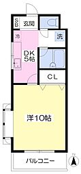 サンシャイン久米 1DKの間取図画像