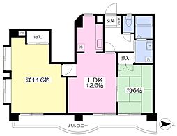 池川第2ビル 2LDKの間取図画像