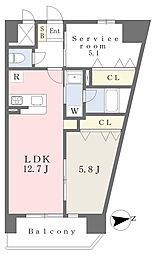 伊予鉄道本町線 本町六丁目駅 徒歩4分の賃貸マンション 4階1SLDKの間取り