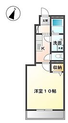 クリエイト 1Kの間取図画像