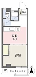 ニック道後 1DKの間取図画像