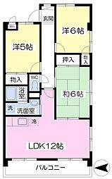メゾンフォンテーヌ 3LDKの間取図画像