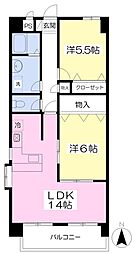 アービア永木 2LDKの間取図画像