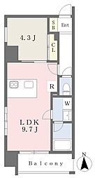 ベルヴィレッジ一番町 1LDKの間取図画像