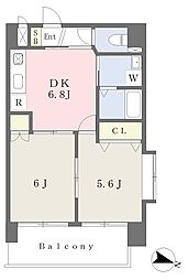 エクセレントガーデン 2DKの間取図画像