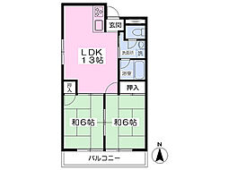 オックスフォードサーカス河原町 2LDKの間取図画像