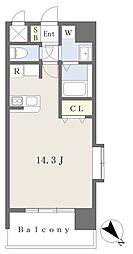 シルキーヴェールKOSAKA ワンルームの間取図画像