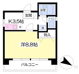 パークサイド 1Kの間取図画像