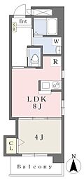 forte春日町 1LDKの間取図画像