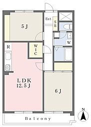 パークハイツ今村 2LDKの間取図画像