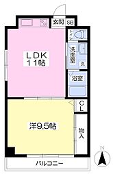 ロイヤルビラ歩行町 1LDKの間取図画像