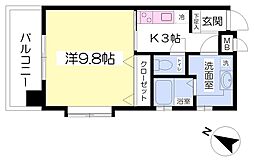 グラン永木 1Kの間取図画像