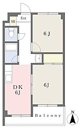 レジデンス三番町壱番館 2DKの間取図画像