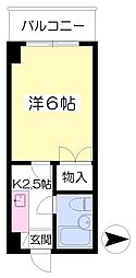第3成田マンション 1Kの間取図画像