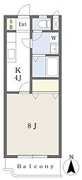 ジュネス・ミトモ 1Kの間取図画像