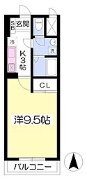 ハーモニーコート末光 1Kの間取図画像