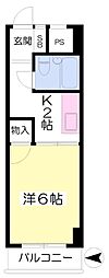 ドイビル 1Kの間取図画像