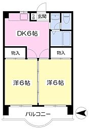 マンションさち 2DKの間取図画像