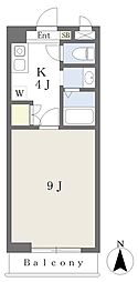 青娥桑原館 1Kの間取図画像