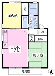 ブランシェ・ドミールB 2LDKの間取図画像