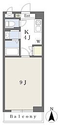 青娥桑原館 1Kの間取図画像