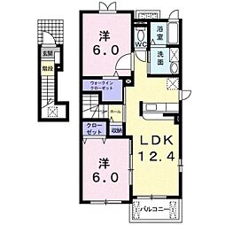 ゼファーT1 2LDKの間取図画像