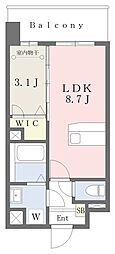 ルーチェフェリス・レジデンス竹下 1LDKの間取図画像