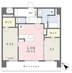 ルーチェフェリス・レジデンス竹下 2LDKの間取図画像