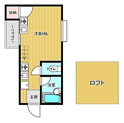 フレンディ箱崎 ワンルームの間取図画像