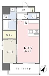 レクシア フラッツ水前寺 1LDKの間取図画像