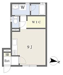 プラムコート ワンルームの間取図画像