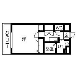 リンデン東薬院 1Kの間取図画像