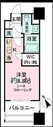 パークアクシス福岡県庁前 ワンルームの間取図画像