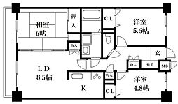 アミティエ博多駅南 3LDKの間取図画像